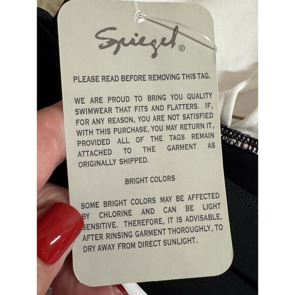 Spiegel 2 Piece Bikini Set String Halter New With Tags Mod Retro Swirl Size 18 - Picture 5 of 12